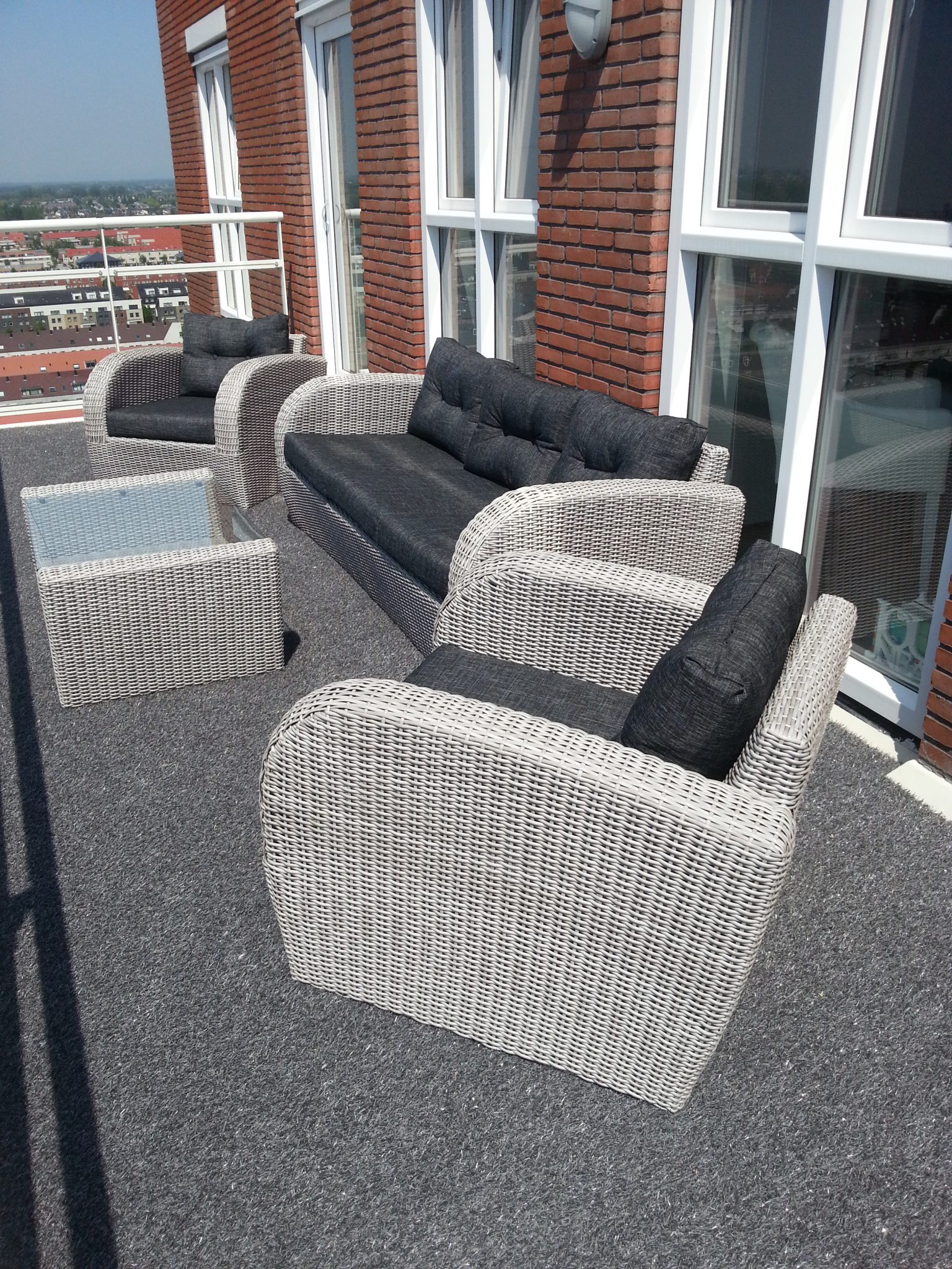 Gecomprimeerd scherm Hoofdkwartier Trendy gekleurd kunstgras Grijs gemêleerd - Adcio carpets in- and outdoor