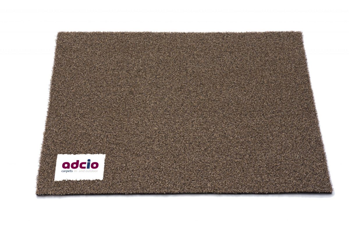 Deurmat beige sisal met logo