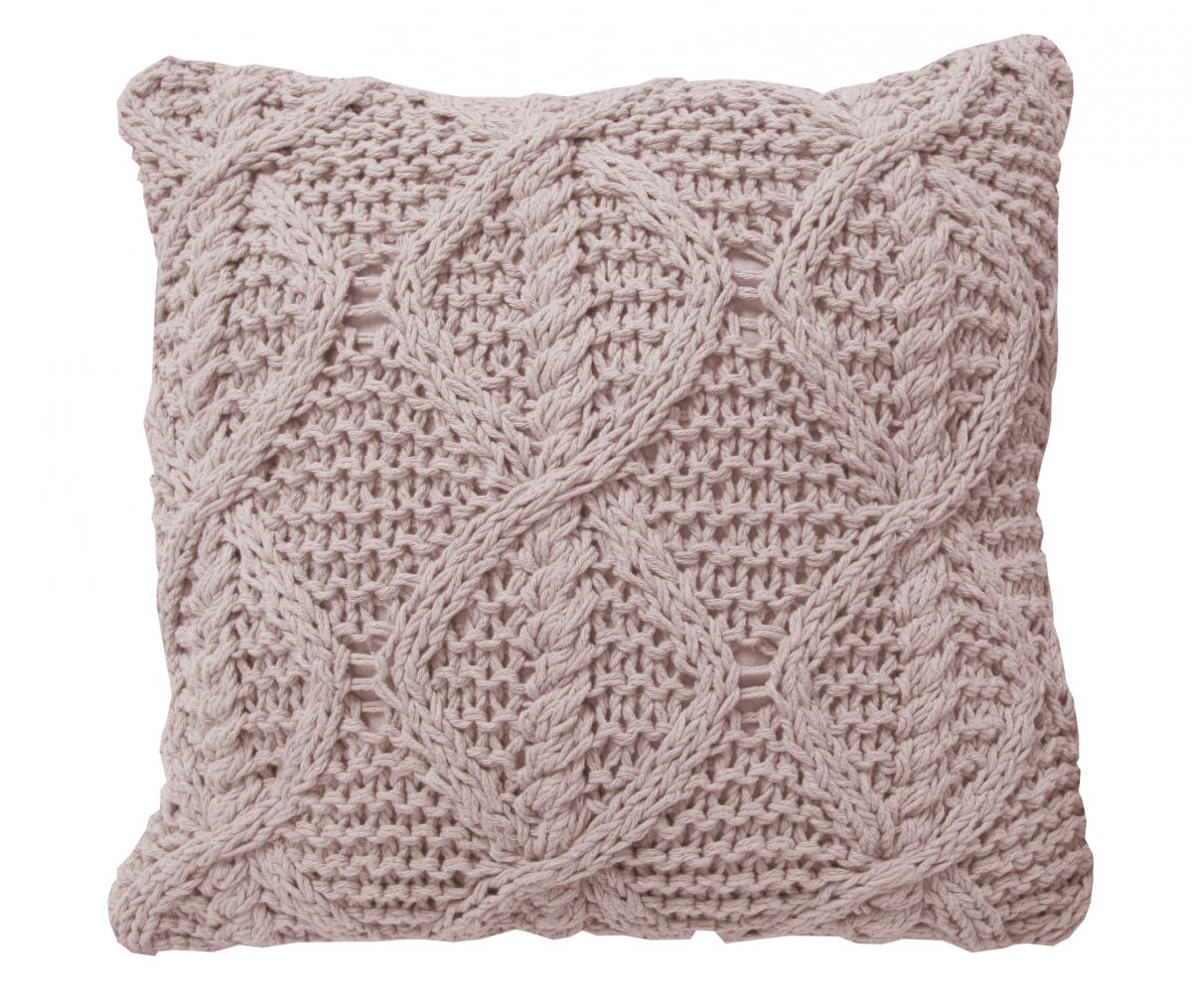 gebreid kussen roze diamond groot