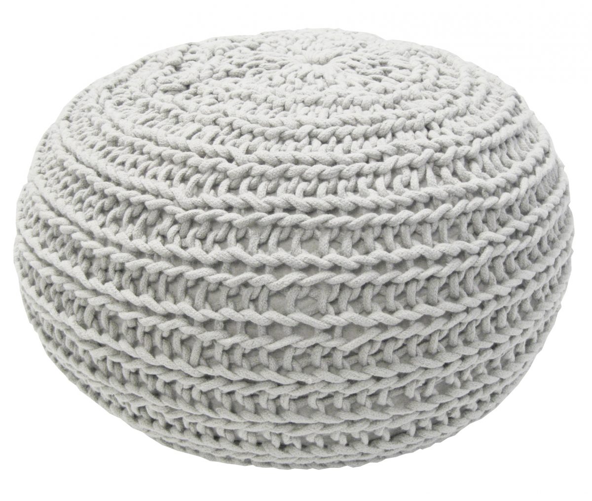 gebreide poef off white