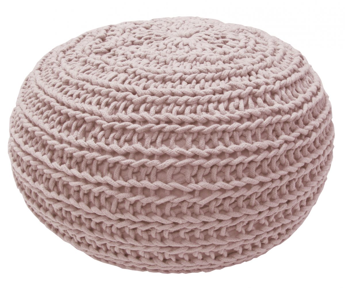 gebreide poef blush