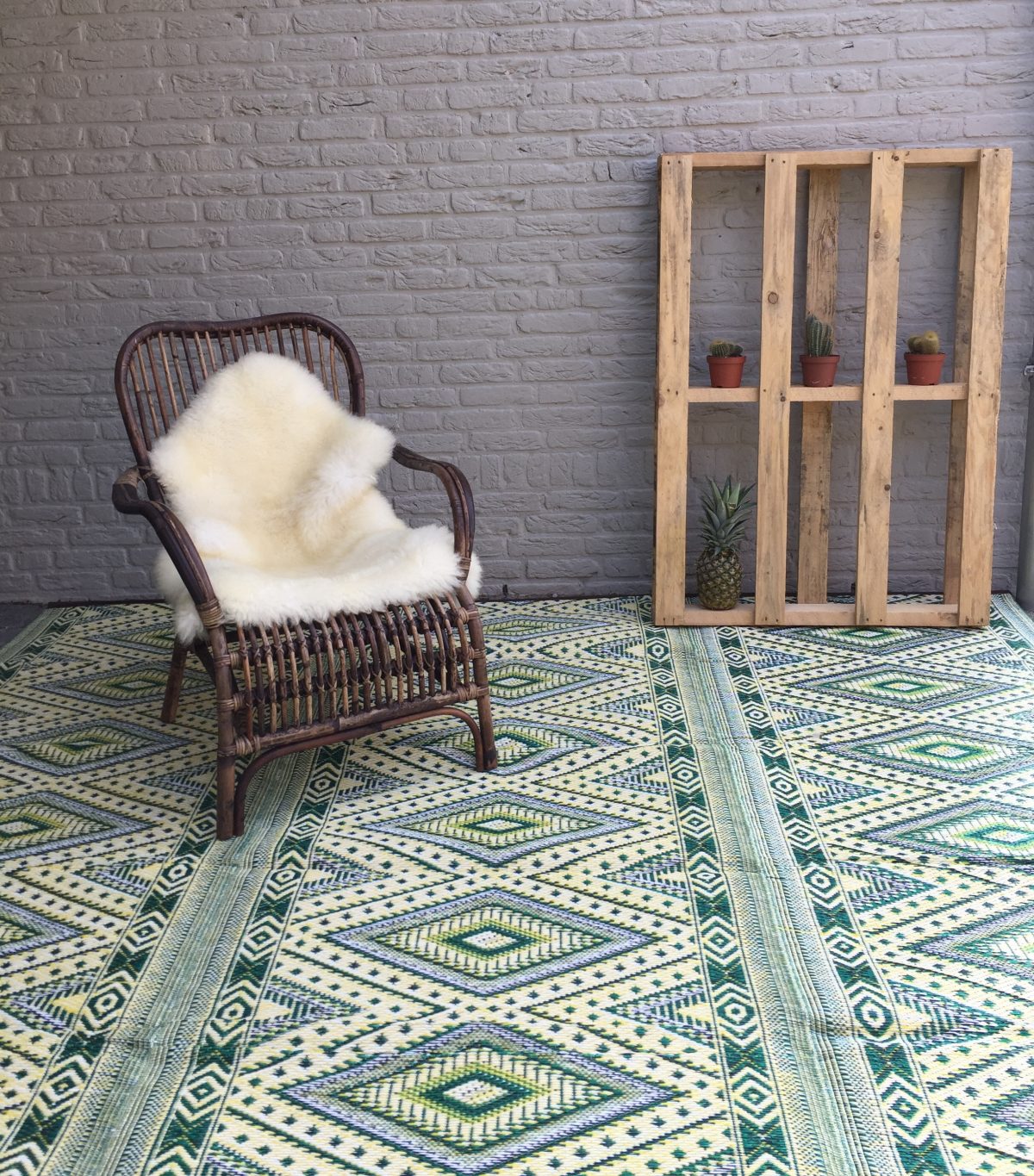 Buitenkleed kunststof diamond groen sfeer