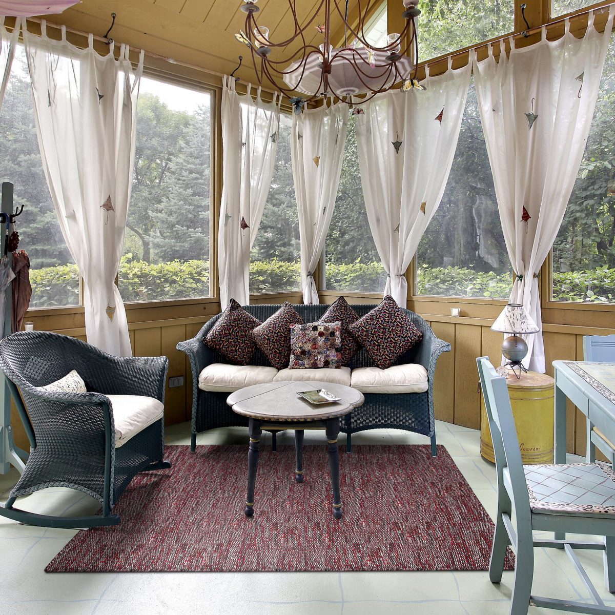 Rood luxe buitenkleed patio