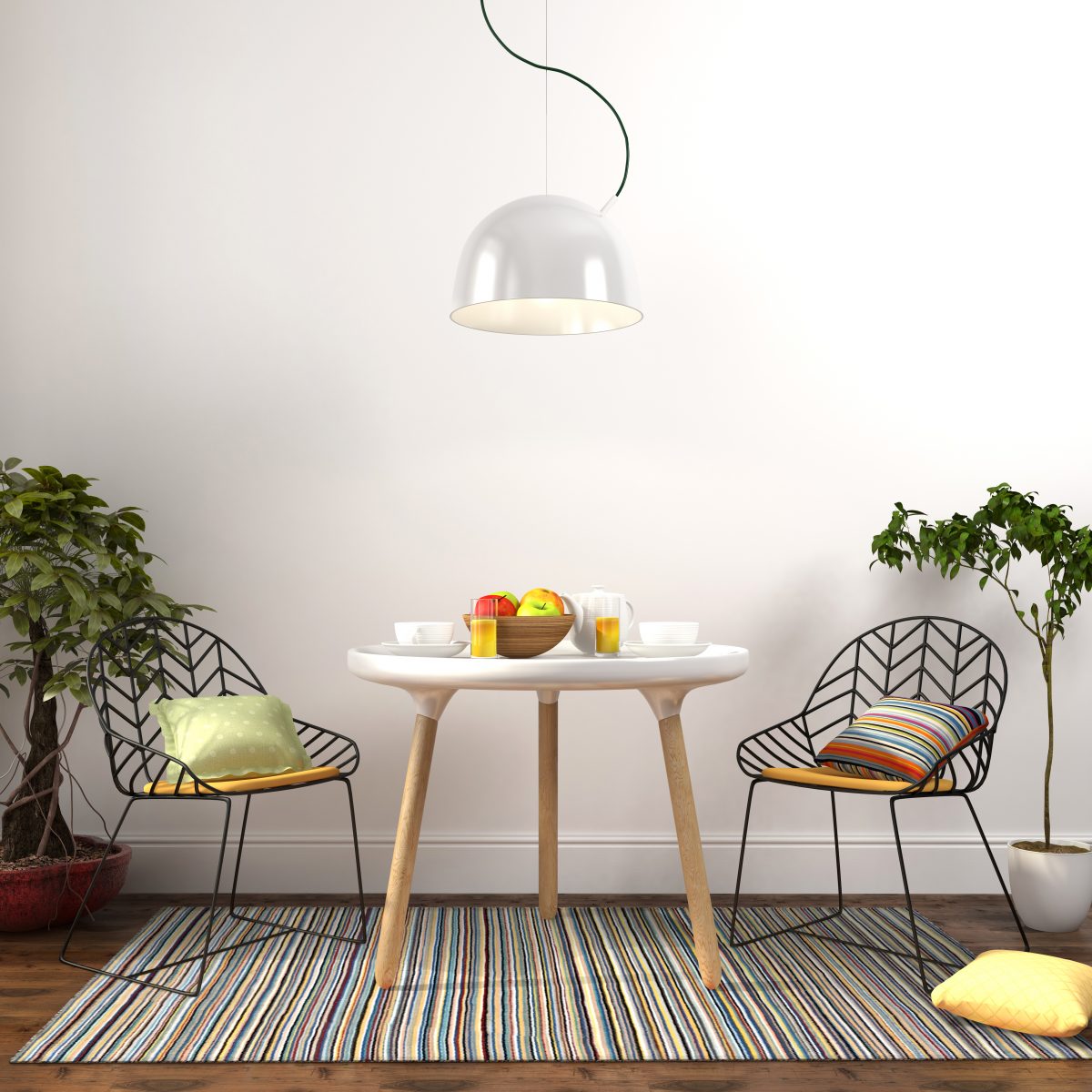 Gestreept gekleurd luxe buitenkleed terras