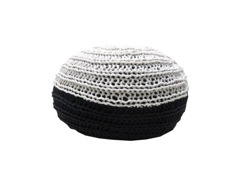 gebreide poef two tone