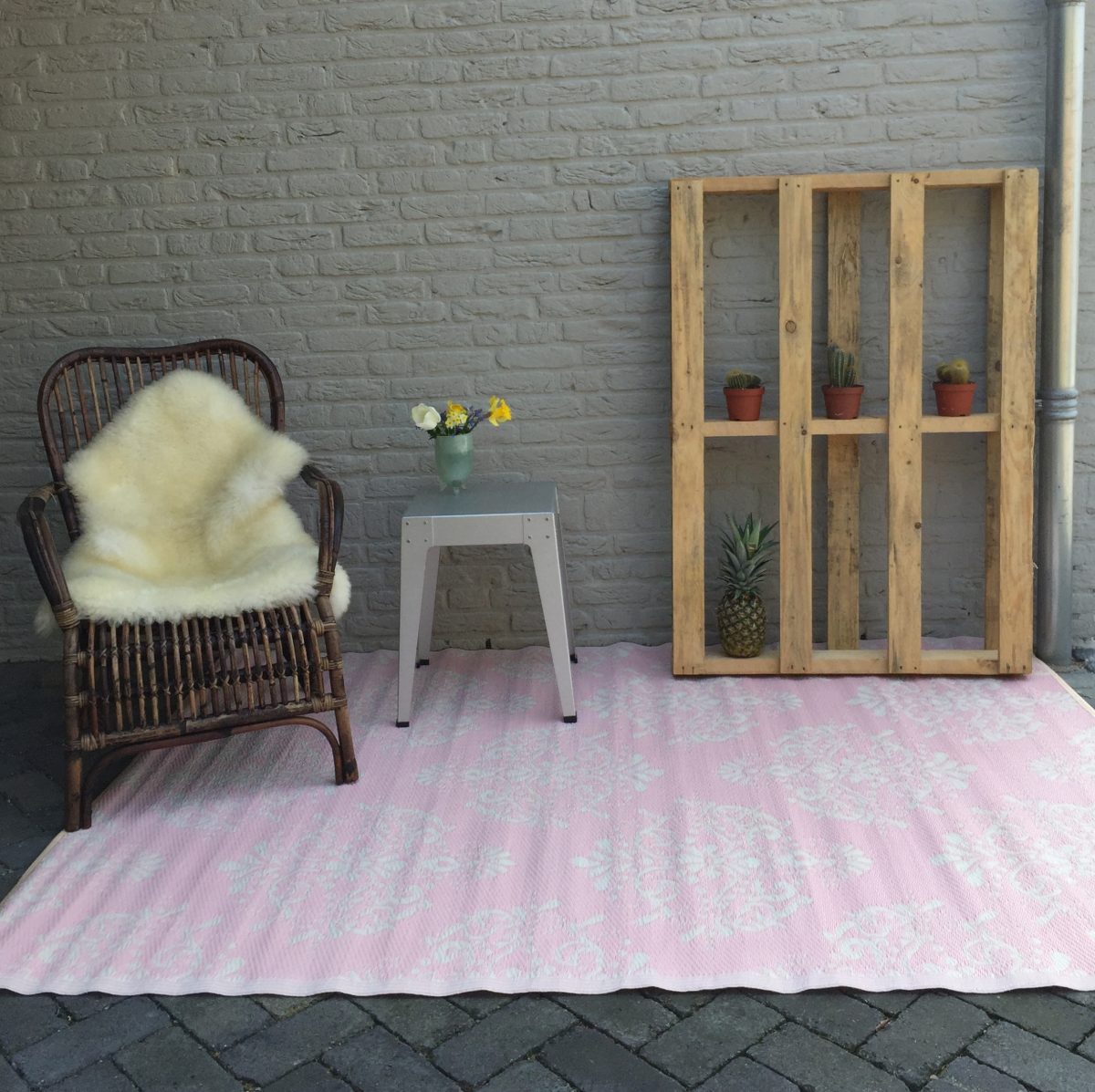 Buitenkleed kunststof zambia roze sfeer