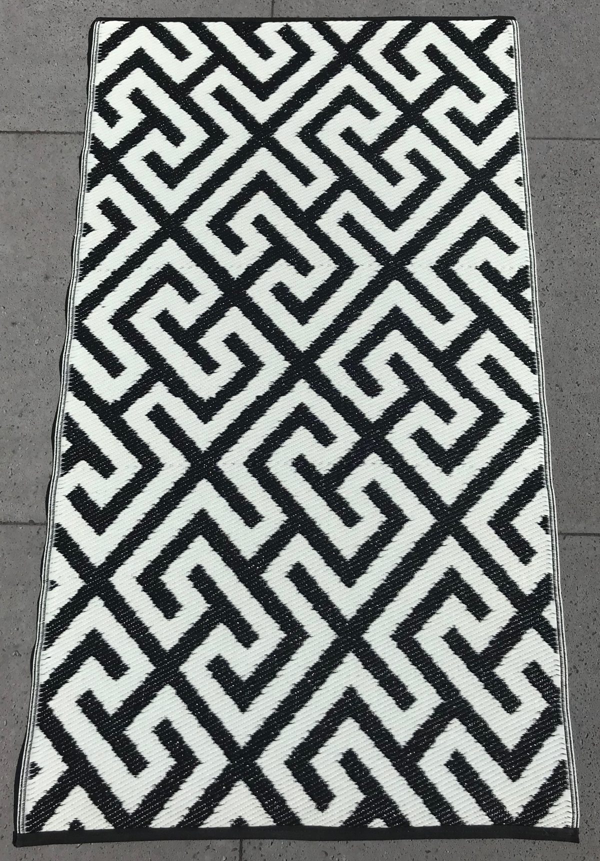 Buitenkleed kunststof geo 2 zwart