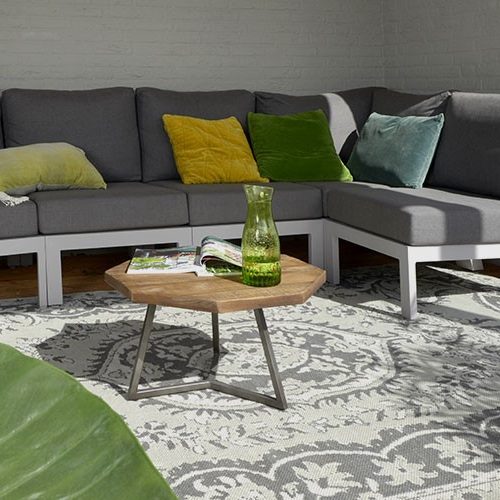 Buitenkleed Green label grijs 500x500 - Buitenkleed